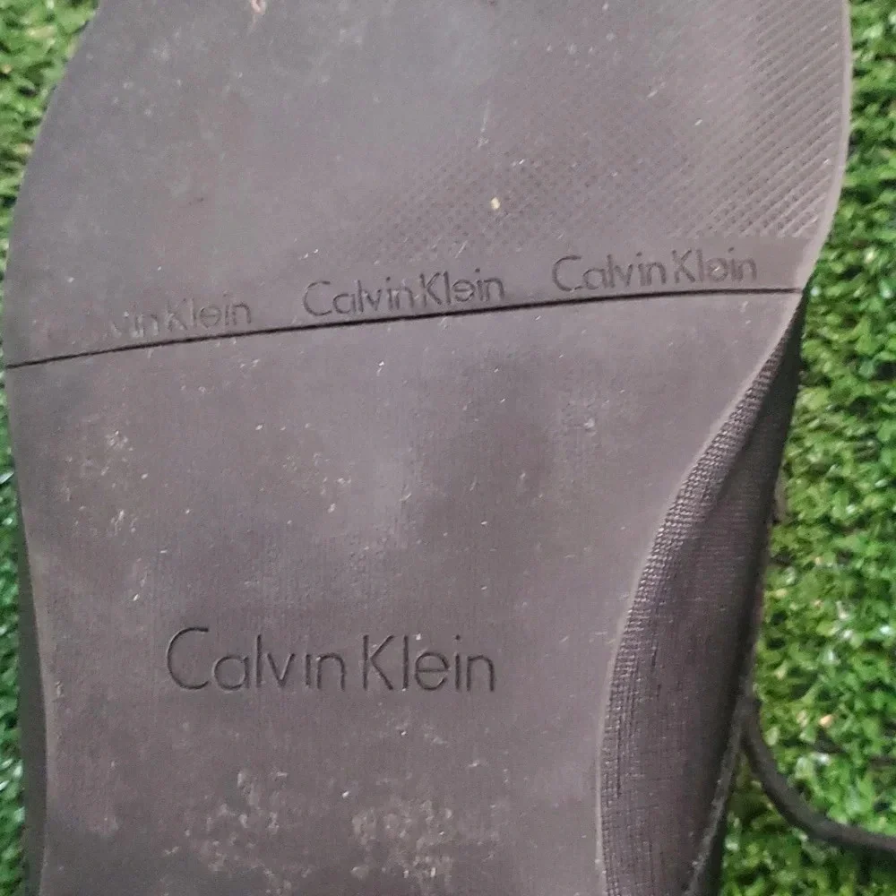 Calvin Klein Mens Dress/Casual Textured Look Tie Shoes